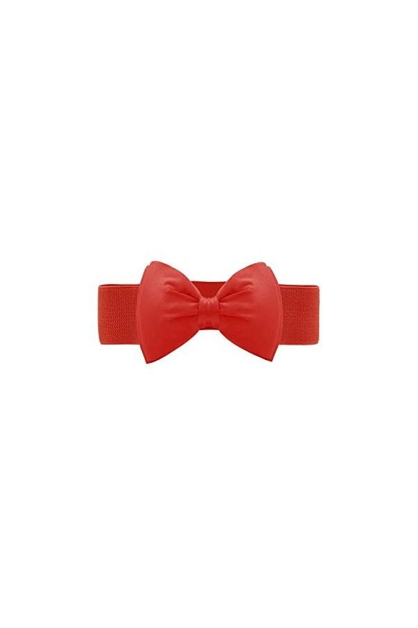 sourcing map Fermeture Boutonnage femmes Bowknot Ceinture élastique rouge Taille unique