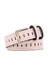 Porbbow Ceinture large décontractée pour femmes Ceinture creuse sans aiguille Ceinture pour dames à la mode Pink