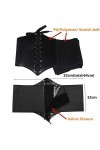 JinYu Corset vintage à lacets pour femme, taille élastique, noir, noir, Medium