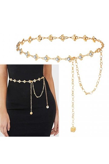 Chaîne ceinture femmes pour robes taille, ceinture chaînes or pour bijoux fantaisie, chaîne ceinture taille femmes or gothiqu