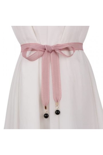 CHENGZI Ceinture tendance pour femme - Style chaîne tressée - Style décontracté - Fine - Pour robe de femme, b-rose