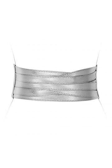 LEACOOLKEY Obi Ceinture en Simili Cuir Femme Large Wrap Rétro Ceinture à Lacets pour Robe Holloween, G-marron, M: Taillenumfa