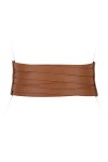 LEACOOLKEY Obi Ceinture en Simili Cuir Femme Large Wrap Rétro Ceinture à Lacets pour Robe Holloween, G-marron, M: Taillenumfa