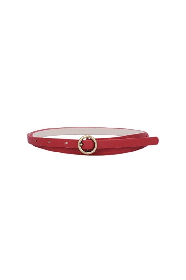Ceinture étroite décontractée pour femme, rouge, M