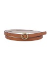 Ceinture étroite décontractée pour femme, rouge, M