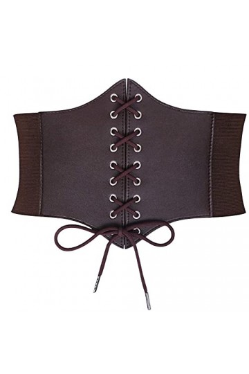 JasGood Corset à lacets pour femme, élastique large bande, noué waspie taille, ceinture de hanche pour femme, pour Halloween,