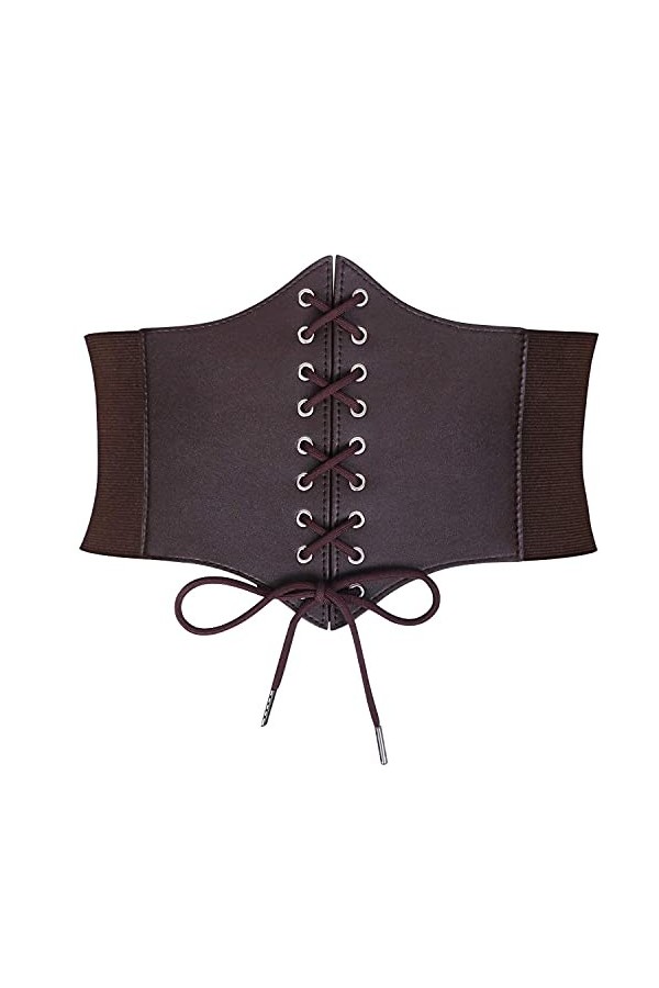 JasGood Corset à lacets pour femme, élastique large bande, noué waspie taille, ceinture de hanche pour femme, pour Halloween,