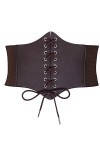 JasGood Corset à lacets pour femme, élastique large bande, noué waspie taille, ceinture de hanche pour femme, pour Halloween,