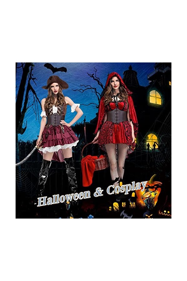 JasGood Corset à lacets pour femme, élastique large bande, noué waspie taille, ceinture de hanche pour femme, pour Halloween,