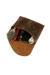 Hide & Drink, Petit Travel Vintage Leather Clutch Bag Handmade from Full Grain Leather, Womens Fashion - Bourbon Brown, A1, 