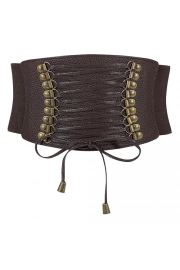 WERFORU Ceinture élastique large pour femme - Vintage - Stretch - Pour robe, Café B, Länge 83cm für Taille Größe 81-88cm 