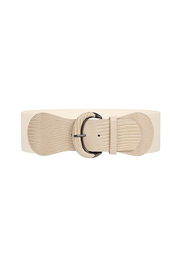 WERFORU Ceinture large extensible pour femme - Boucle élastique à crochet, F-beige., Anzug für Taillenumfang 66-77cm