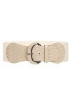 WERFORU Ceinture large extensible pour femme - Boucle élastique à crochet, F-beige., Anzug für Taillenumfang 66-77cm