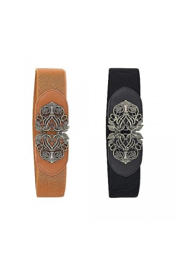 Tucireat Ceinture Taille Femme 2 Pièces Ceinture Large Ceinture Marron Femme Ceinture Robe Vintage Ceinture Femme Camel pour 