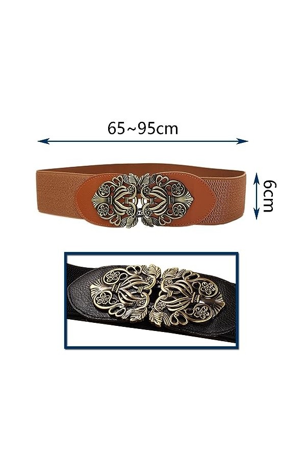 Tucireat Ceinture Taille Femme 2 Pièces Ceinture Large Ceinture Marron Femme Ceinture Robe Vintage Ceinture Femme Camel pour 