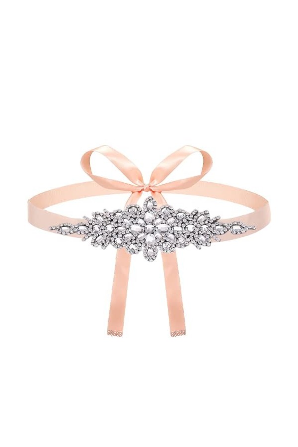 QIYULIN Ceinture de mariage en strass - Ceinture de mariée en strass - Ceinture de mariée pour robe de bal de fin dannée - P