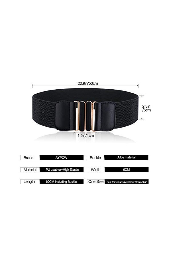 AYPOW Ceinture Taille élastique pour femme, Larges ceintures pour robe,Haute élastique Extensible Réglable Style Simple Ceint