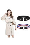WUDQIJI Lot de 2 ceintures élastiques sans boucle - Sans boucle - Pour femme - Élastique - Sans boucle - Pour vêtements, jean