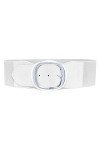 MYB Ceinture élastique pour femme avec boucle en métal, hauteur 75 mm, taille unique, plusieurs couleurs disponibles, Blanc, 