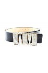 KIRALOVE Ceinture fille - idée cadeau originale - noir - simili cuir - boucle avec coeurs et - ceinture pour femme - excellen