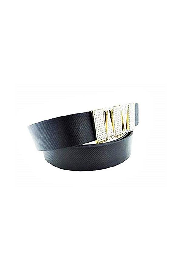 KIRALOVE Ceinture fille - idée cadeau originale - noir - simili cuir - boucle avec coeurs et - ceinture pour femme - excellen