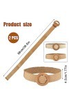 LUTER 2pcs&nbsp;Ceinture Élastique Femme,&nbsp;Ceintures Élastiques en&nbsp;Paille Ceintures pour&nbsp;Robe de&nbsp;Plage dÉté&nbsp;avec&nbsp;Boucle en&nbsp;Bois Tr