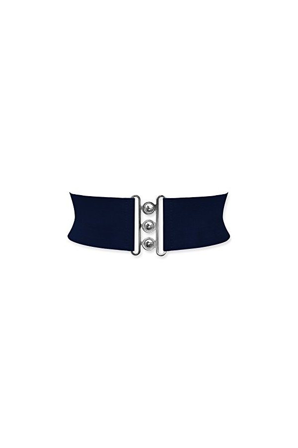 BlackButterfly Ceinture Élastique - 3 Pouces Large Bleu Nuit, S