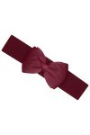 Ro Rox Vera Ceinture Large Élastique Années 1950 Vintage Retro Pin-Up Noeud Papillon Satin - Bourgogne L 