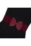 Ro Rox Vera Ceinture Large Élastique Années 1950 Vintage Retro Pin-Up Noeud Papillon Satin - Bourgogne L 