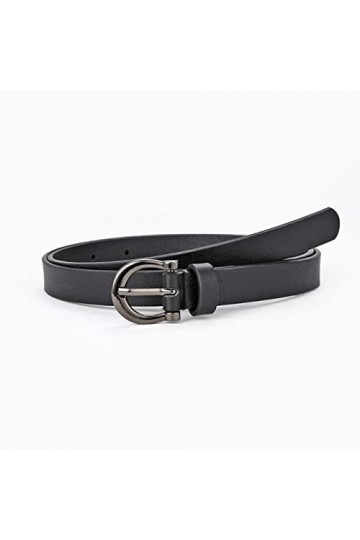 DAJIA Ceinture à Motif léopard de créateur pour Femme 1.8Cm Ceintures étroites en Cuir Mince à Rayures zébrées Femme-Noir, 10