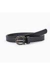 DAJIA Ceinture à Motif léopard de créateur pour Femme 1.8Cm Ceintures étroites en Cuir Mince à Rayures zébrées Femme-Noir, 10