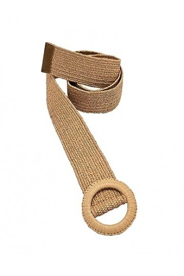 Coline - Ceinture tressée large boucle ronde - Couleur : Naturel - Taille unique