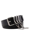 Ceinture en cuir synthétique pour femme, ceinture réglable pour pantalon, robe de fête, marron, marron, Punk noir, M