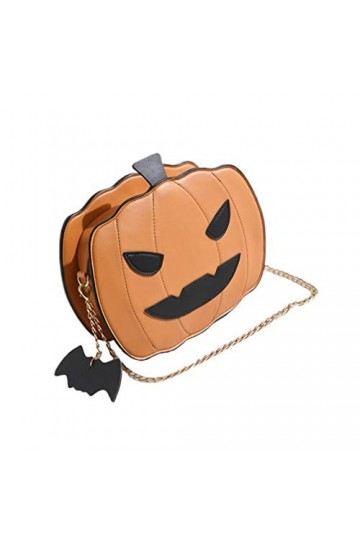 Tendycoco Sac à bandoulière pour femme avec chaîne Motif citrouille - Orange - Orange,