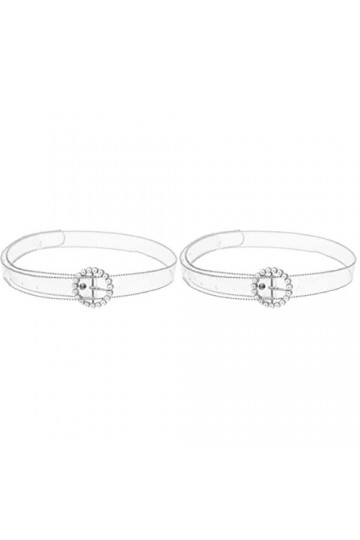 VALICLUD Lot de 2 Ceintures Transparentes pour La Taille des Femmes Ceintures à Boucle Perlée pour Les Femmes pour Les Robes 
