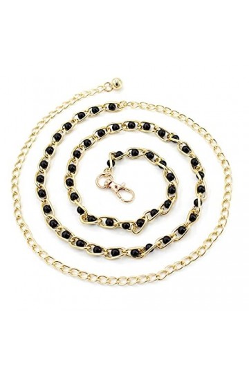 SAIBAO Mode Femmes Robe décoration Ceintures élégantes Dames Perle Taille chaîne en métal chaîne Ceinture Sauvage Mince Ceint