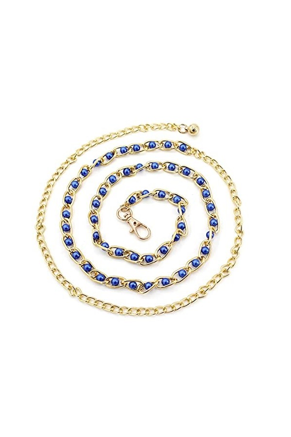 SAIBAO Mode Femmes Robe décoration Ceintures élégantes Dames Perle Taille chaîne en métal chaîne Ceinture Sauvage Mince Ceint