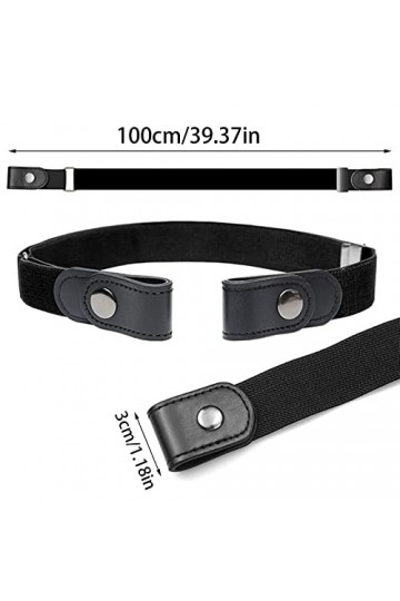 Dilightnews 4 pièces Ceinture Extensible Sans Boucle, Ceinture Réglable Sans Boucle, Femme Ceintures Sans Boucle, Ceinture Él