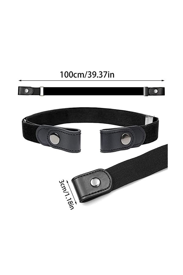 Dilightnews 4 pièces Ceinture Extensible Sans Boucle, Ceinture Réglable Sans Boucle, Femme Ceintures Sans Boucle, Ceinture Él