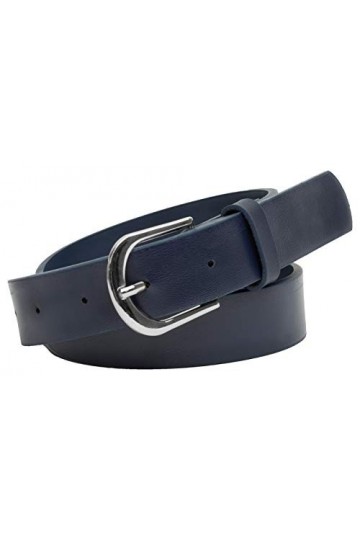 BlackButterfly Femmes Véritable 100% Cuir Ceinture de Jeans Bleu Nuit, XXL 
