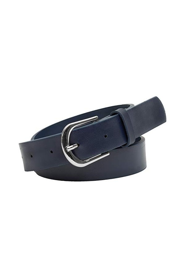 BlackButterfly Femmes Véritable 100% Cuir Ceinture de Jeans Bleu Nuit, XXL