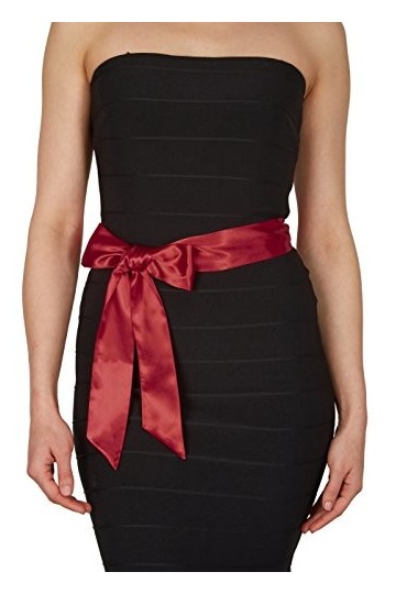 BlackButterfly Mariage Noeud Papillon Demoiselle dhonneur de Bal Ceinture de Satin Bordeau, 5W / 175L 