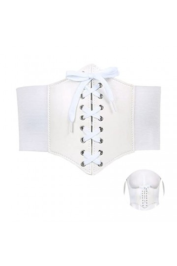 Spldsun Ceinture Corset, Élastique Corset, Corset Serre Taille, Cuir, Ajustable, pour Dames, Filles, Halloween, Jeu Rôle Noi