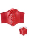Spldsun Ceinture Corset, Élastique Corset, Corset Serre Taille, Cuir, Ajustable, pour Dames, Filles, Halloween, Jeu Rôle Noi
