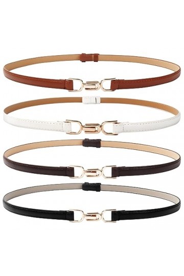 Nizirioo 4 Pièces Ceinture Fine Ceintures Fines En Cuir Ceinture Fine Pour Robe Ceinture Femme Ceinture Dames Avec Boucle Mét