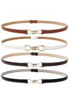 Nizirioo 4 Pièces Ceinture Fine Ceintures Fines En Cuir Ceinture Fine Pour Robe Ceinture Femme Ceinture Dames Avec Boucle Mét