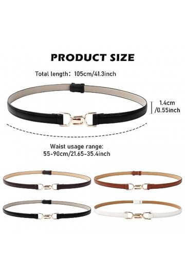 Nizirioo 4 Pièces Ceinture Fine Ceintures Fines En Cuir Ceinture Fine Pour Robe Ceinture Femme Ceinture Dames Avec Boucle Mét