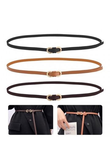 JANDH Ceinture Femme Cuir, 3 Pièces Ceinture Fine Femme, Trois Couleurs Ceinture, Ceintures Femme, pour Portez-le avec Jeans,