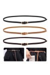 JANDH Ceinture Femme Cuir, 3 Pièces Ceinture Fine Femme, Trois Couleurs Ceinture, Ceintures Femme, pour Portez-le avec Jeans,
