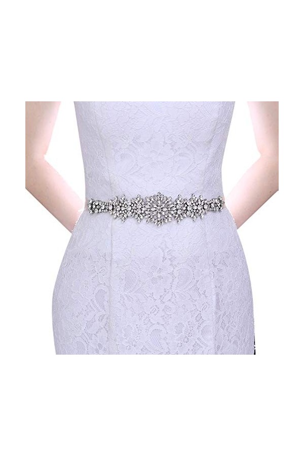 TOPQUEEN Ceintures de mariage en cristal pour dames,Ceinture de mariée en strass, ceinture de mariée en strass perles de mari